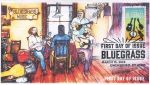 24-090, 2024, Bluegrass, First Day Cover, Pictorial Postmark, Owensboro KY, SC 5