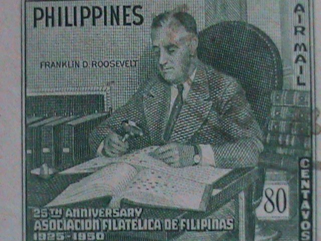 PHILIPPINES-AIRMAIL 1950- SC#C70 -72 YEARS OLD S/S-FRANKLIN D. ROOSEVELT CTO