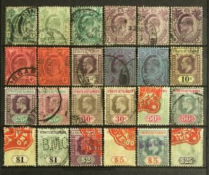 Malaya Straits Settlements 1904-10 KEVII 1c-$25 Used MCCA SG#127-139 M3552