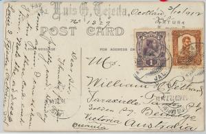 58642 -  MEXICO  - POSTAL HISTORY:  POSTCARD  to VICTORIA Australia 1912