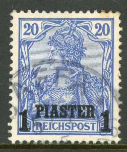 Germany 1903 Offices in Turkey 1 Piaster/20pf Blue Scott # 27 VFU K772