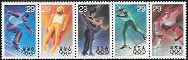 US #2807-2811 MNH 1994 Winter Olympics.  strip of 5