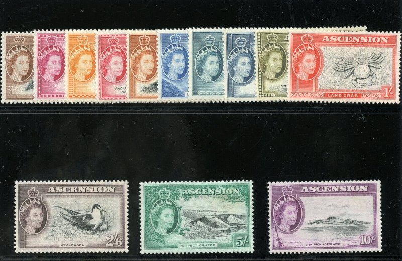 Ascension 1956 QEII set complete superb MNH. SG 57-69. Sc 62-74. 