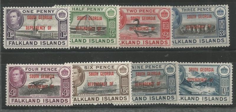 FALKLANDS ISLANDS DEPENDENCIES, 3L1-3L8, MINT HINGED, C/SET OF 8 STAMPS, SOUT...