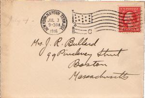 United States York York, N.Y. Penn. Term. Sta. 1916 American Flag Type C25(2 ...