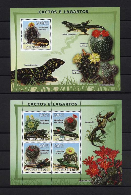 Guinea-Bissau Lizards/Cactus 2008 MNH