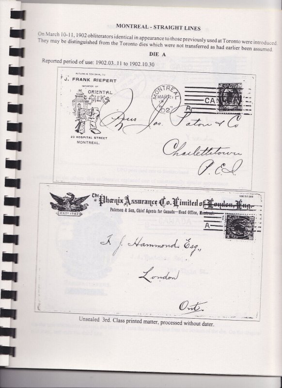 RG HEASMAN  coil bound CANADA'S BICKERDIKE MAIL MARKING MACHINES