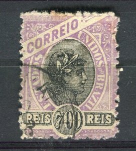 BRAZIL; 1890s early Liberty Head issue fine used 700r. value