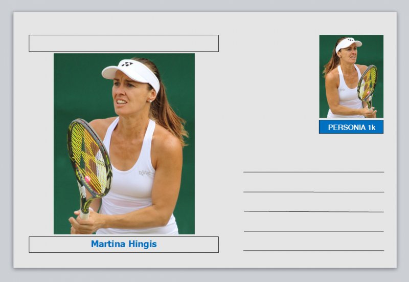 Personalities - souvenir postcard - Martina Hingis sport tennis women #1 