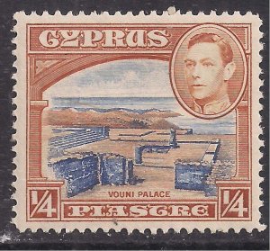 Cyprus 1938 - 51 KGV1 1/4 Pi Vouni Palace Umm SG 151 ( G217 )