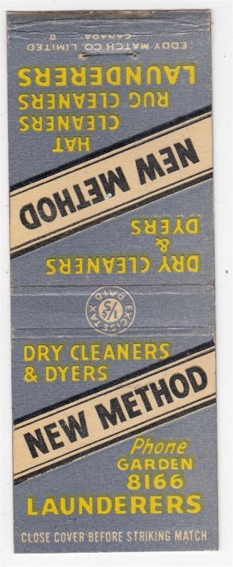 Canada Revenue 1/5¢ Excise Tax Matchbook NEW METHOD DRY CLEANERS & DYERS