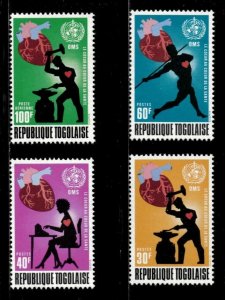 Togo 1972 - World Health Day, Heart - Set of 4 Stamps - Scott 808-10, C175 - MNH