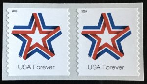 US MNH #5362 Coil Pair Star Ribbon (.55)