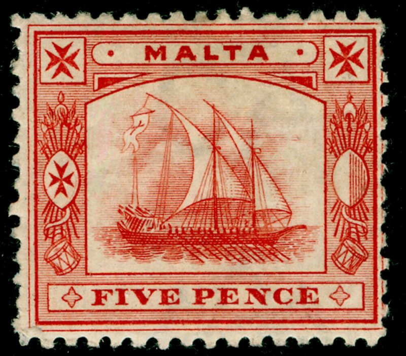 MALTA SG33, 5d Vermilion, M MINT. Cat £48.