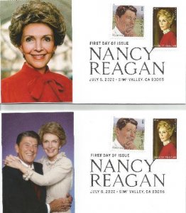 Complete set 6 Nancy Reagan Memorial FDC Crown cachet #1-6