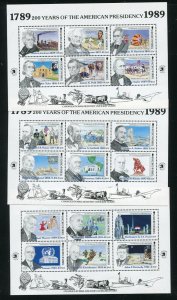 Turks and Caicos 776-778, Dominica 1204-1207 US Presidents Stamp Sheets MNH 1989 