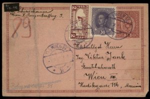 Austria 1919 Upfranked Rohrpost Express Pneumatic Mail Cover Postal Card G66889