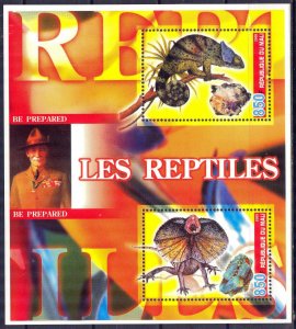 Mali 2005 Reptiles Lizards Minerals Scouting Scouts (III) Sheet MNH