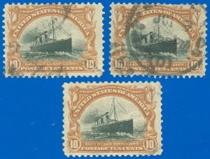 US SCOTT #299 (x3) Pan-American Issue, Used-Fine, Small Faults, SCV $90.00 (SK)