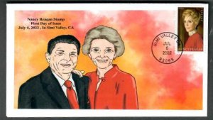 Scott#5702 -FDC-60c Nancy Reagan-Wally Jr Cachet 2022-7-6-C4-P17-Bullseye-Dual