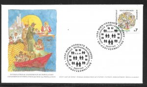 UN Vienna 39 Population Conference WFUNA Cachet FDC First Day Cover