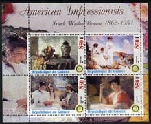 GUINEA- 2003 - Am. Impressionists, F W Benson -Perf 4v Sheet-MNH-Private Issue