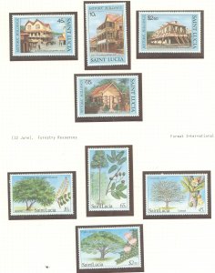 St. Lucia #645-652 Mint (NH) Single (Complete Set) (Architecture) (Buildings) (Flora)