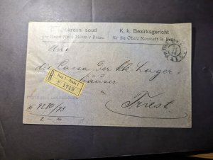 1939 Registered Czechoslovakia Cover Prague 1 to Trieste Italy