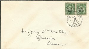 Guam Guard Mail: Piti to Agana, Guam 1930 FDC Sc # M1 pair (47288) (very scarce)