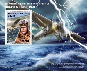 Niger - 2022 Spirit of St. Louis Monoplane - Stamp Souvenir Sheet - NIG220228b