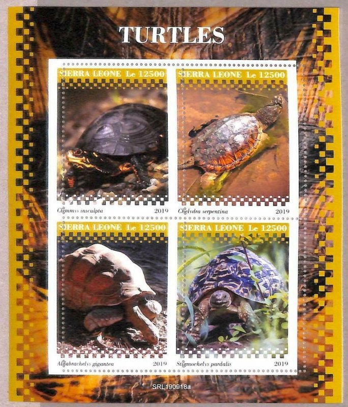 A2580 - SIERRA LEONE - ERROR: MISPERF Miniature sheet -2019 Turtles, Marine Life