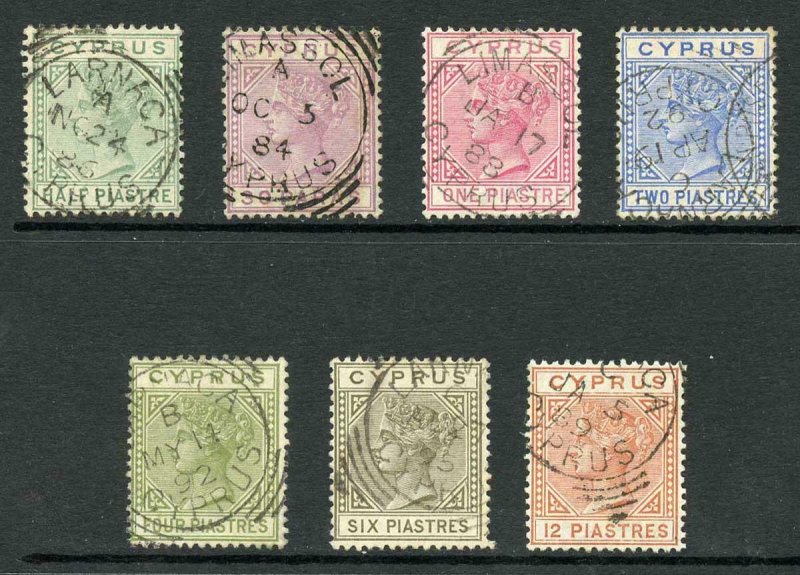 Cyprus SG16a/22 Set of 7 wmk Crown CA Die 1 Cat 120 Pounds