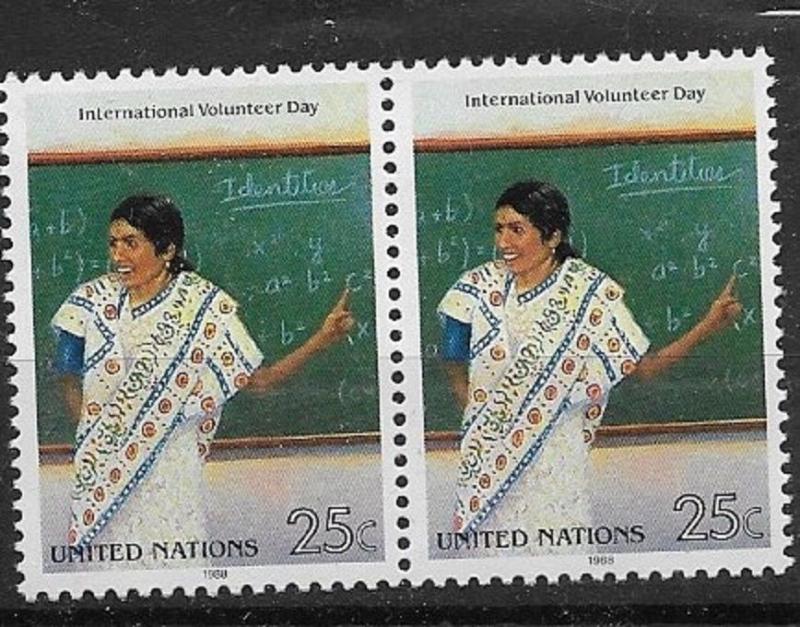 United Nations 1988 International Volunteer Day sc# 524-525 MNH