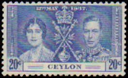 Ceylon #275-277 Hinged Complete Set(3), 1937, Hinged