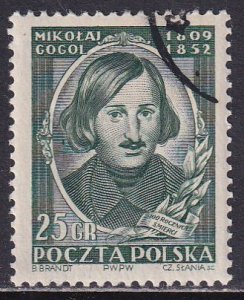 Poland 1952 Sc 544 Nikolai Gogol Writer Stamp CTO