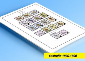 COLOR PRINTED AUSTRALIA 1976-1990 STAMP ALBUM PAGES (63 illustrated pages)