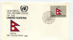 United Nations #401 Flag Series 1983, Nepal, Artmaster, FDC
