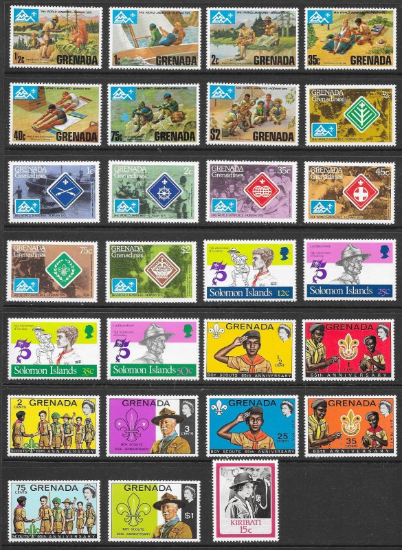 WORLDWIDE Scouting Collection (245) All Mint Never Hinged Sets & Singles