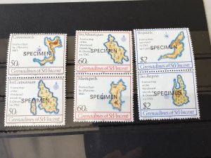 Grenadines of St Vincent Specimen  mint never hinged pairs stamps Ref 64563