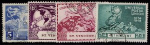 ST. VINCENT GVI SG178-181, 1949 ANNIVERSARY of UPU set, FINE USED.