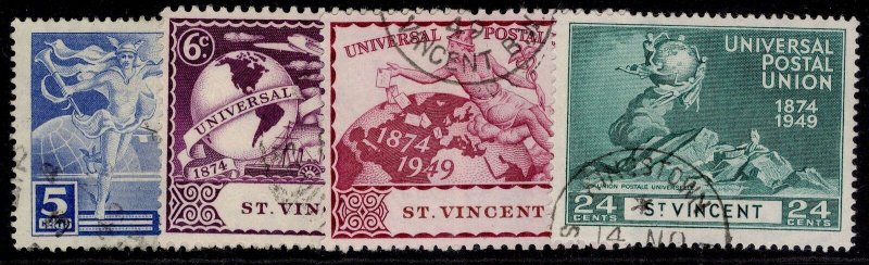 ST. VINCENT GVI SG178-181, 1949 ANNIVERSARY of UPU set, FINE USED.