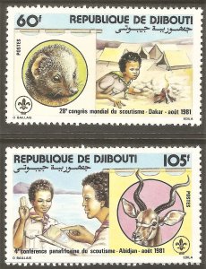 DJIBOUTI Sc# 533 - 534 MNH FVF Set2 Scouts