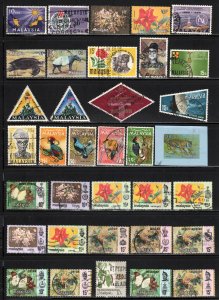 Malaysia ~ Group of 69 Different Stamps - MX