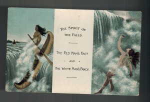 1909 Niagra falls Canada Postcard cover to USA Red Man's Fact White Man's Fancy