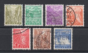 Switzerland - Sc# 219 - 225 Used (10c shallow thin)   -    Lot 0224277