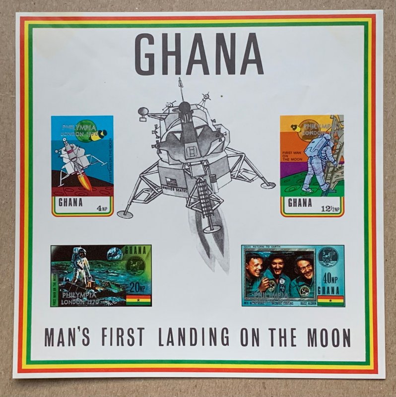 Ghana 1970 Space and Philympia overprint MS, MNH. SEE NOTE. Scott 389a variety