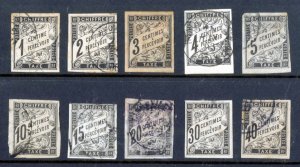 FRENCH COLONIES J1-J10 USED SCV $75.00 BIN $35.00