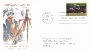 1967 FDC, #1335, 5c Thomas Eakins, Cachet Craft