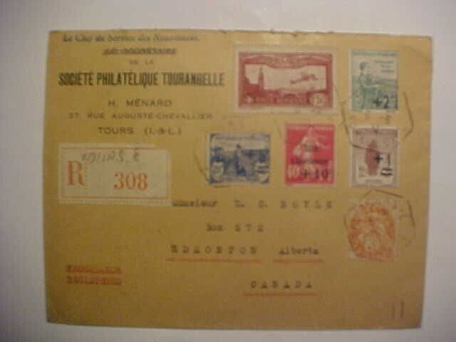 FRANCE # B35 CAT $ 21.00 1931 TOURS B/S CANADA
