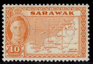 SARAWAK GVI SG186, 10c orange, M MINT. 